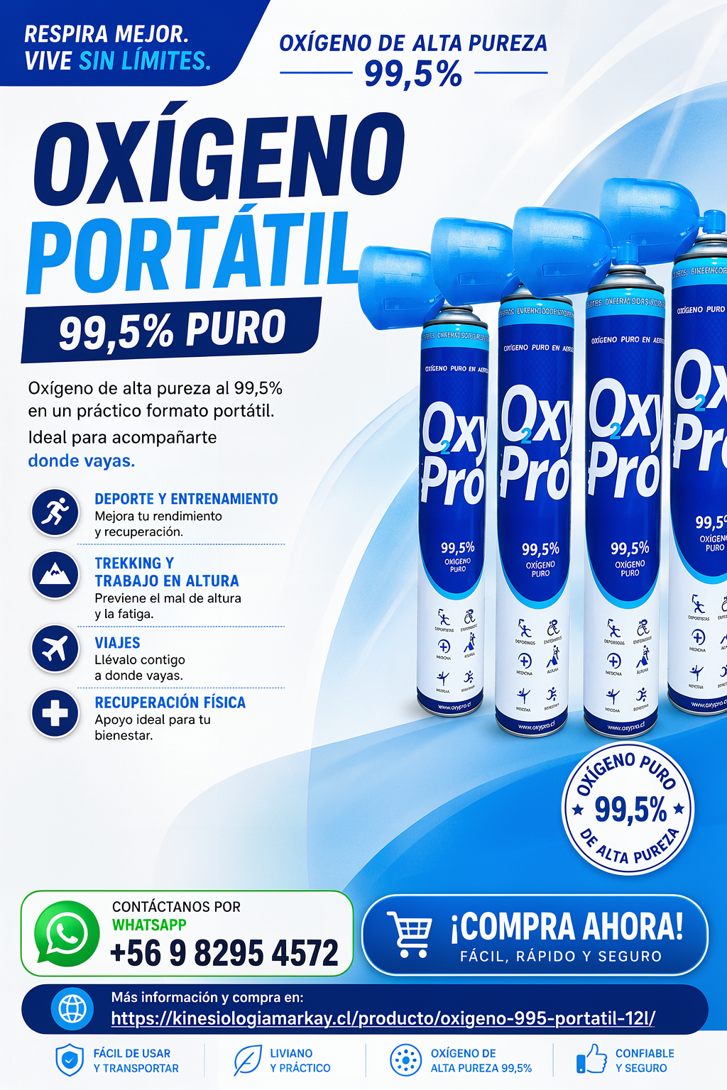 OXÍGENO 99,5% PORTÁTIL 12L